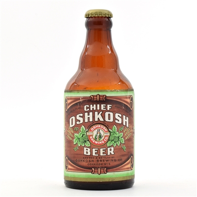 Chief Oshkosh Beer 1930s Steinie Bottle