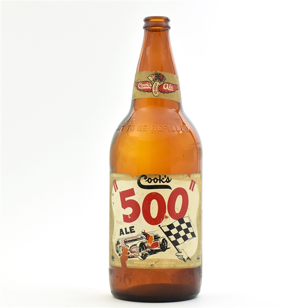 Cooks 500 Ale 1950s One-Way Quart Bottle