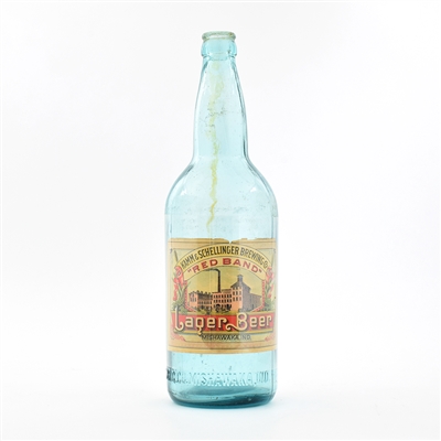 Kamm Schellinger Red Band Large Pre-Prohibition Factory Scene Label with Bottle