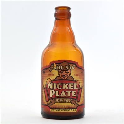 Nickel Plate Beer 1930s Steinie Bottle LITTLE NICK