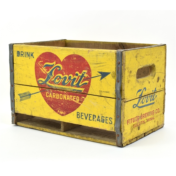 Lovit Beverages Prohibition Era Wood Soft Drink Crate FITGER BREWING