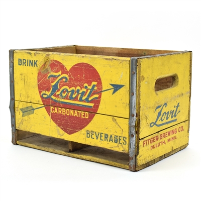 Lovit Beverages Prohibition Era Wood Soft Drink Crate FITGER BREWING