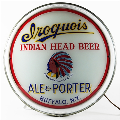 Iroquois Indian Head Beer Ale Porter PHOENIX GLASS Illuminated Sign SPECTACULAR