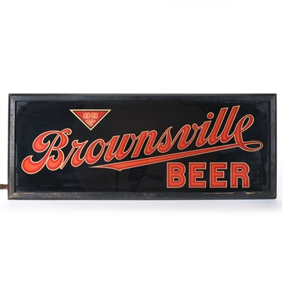 Brownsville Beer c. 1935 Reverse Painted Illuminated Sign RARE PERHAPS UNIQUE