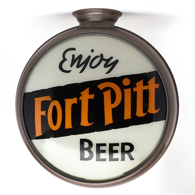 Fort Pitt 1930s Reverse-Painted Glass Globe Sign RARE