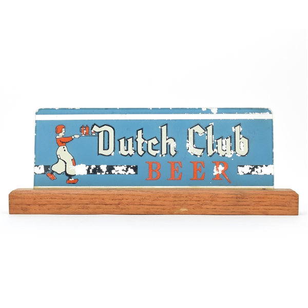 Dutch Club Beer 1930s Reverse-Painted Glass Insert for Illuminated Sign