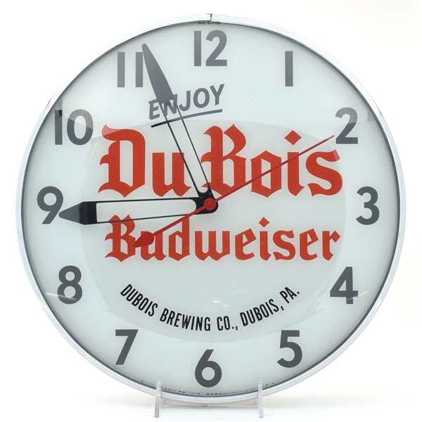 Du Bois Budweiser Beer 1950s Pam Illuminated Clock LIKE NOS WOW