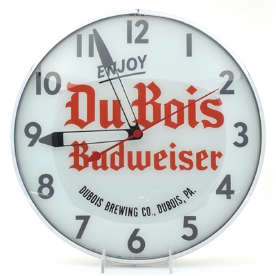 Du Bois Budweiser Beer 1950s Pam Illuminated Clock LIKE NOS WOW