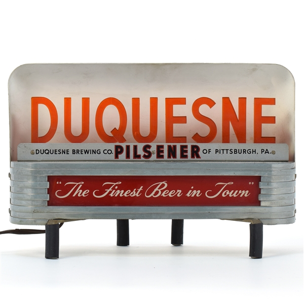 Duquesne Beer 1940s Illuminated Price Bros Back Bar Sign