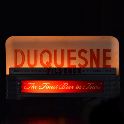 Duquesne Beer 1940s Illuminated Price Bros Back Bar Sign