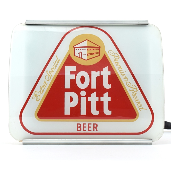 Fort Pitt Beer 1950s Curved Lens ROG Lamp-Sign NEAR MINT