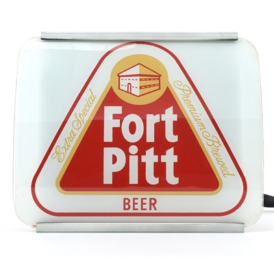Fort Pitt Beer 1950s Curved Lens ROG Lamp-Sign NEAR MINT
