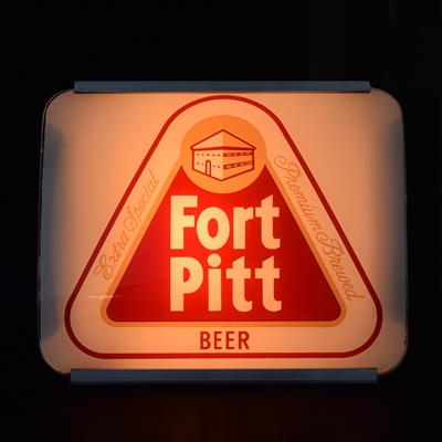 Fort Pitt Beer 1950s Curved Lens ROG Lamp-Sign NEAR MINT