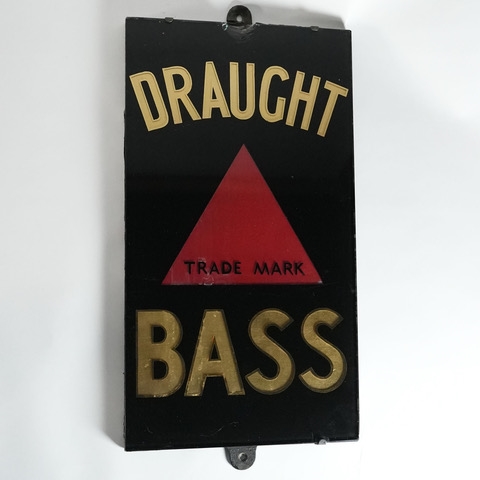 Bass Draught Reverse Painted Glass Slate Sign SHARP