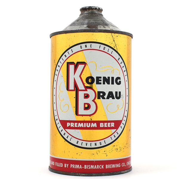 Koenig Brau Beer Quart Cone Top IRTP 213-5 SHARP