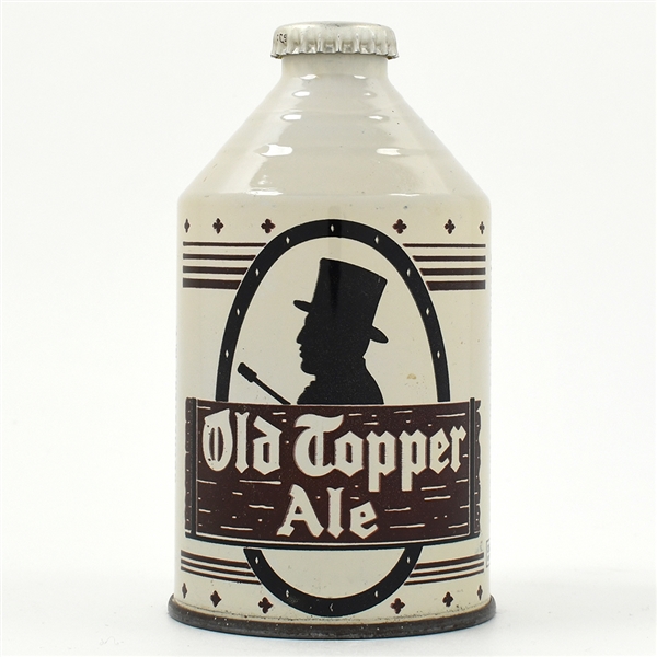 Old Topper Ale Crowntainer ALL WHITE RARE UNLISTED MINTY