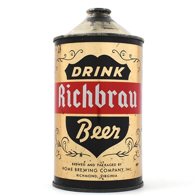 Richbrau Beer Quart Cone Top 218-10 RARE THIS CLEAN