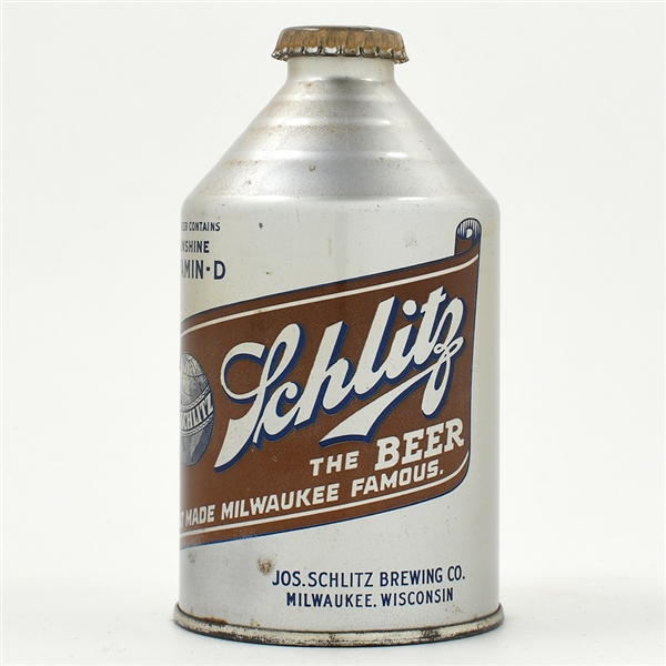 Schlitz Vitamin D Beer Crowntainer IRTP 198-29 SUPER RARE CLEAN