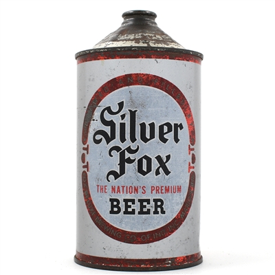 Silver Fox Beer Quart Cone Top 219-10 RARE