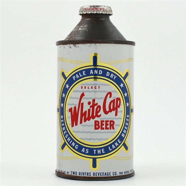 White Cap Beer Cone Top NON-IRTP 189-1 TOUGH CLEAN