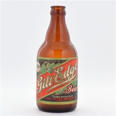 Gilt Edge Beer 1930s Steinie Bottle VICTOR