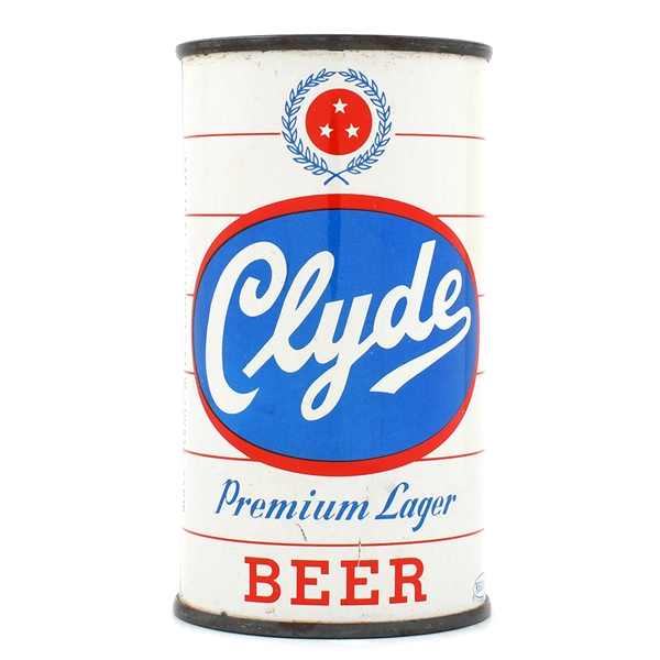 Clyde Premium Lager Beer Flat Top LIGHT BLUE OUTSTANDING RARE