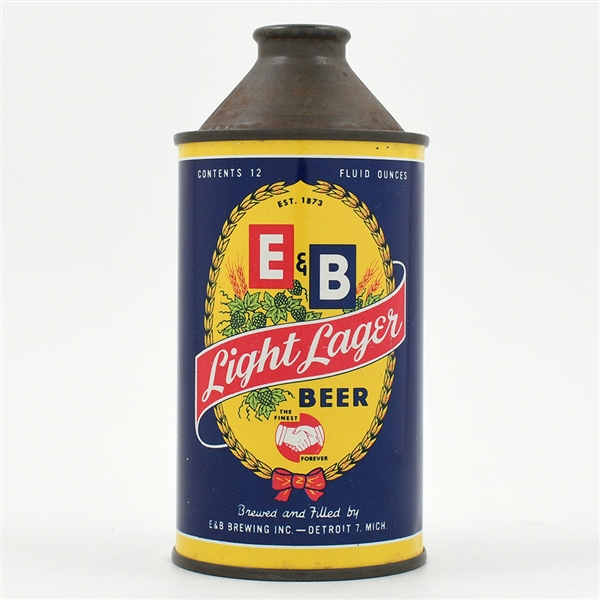 E and B Light Lager Beer Cone Top 160-17 OUTSTANDING