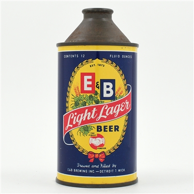 E and B Light Lager Beer Cone Top 160-17 OUTSTANDING