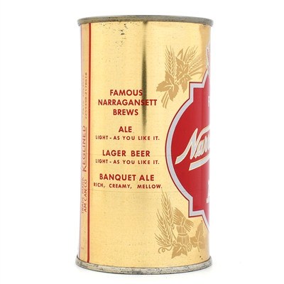 Narragansett Ale Flat Top KEGLINED L101-19 ACC VRTN SCARCE THIS CLEAN