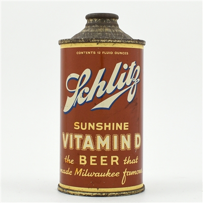 Schlitz Vitamin D Beer Cone Top 183-20