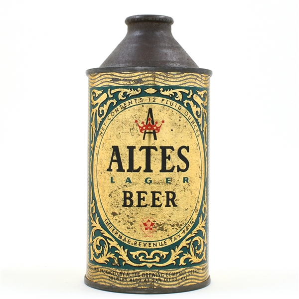 Altes Beer Cone Top IRTP DETROIT 21 CANNING CODE 150-12