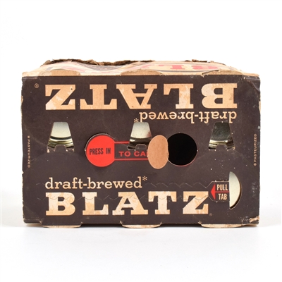 Blatz Beer 1950s Cardboard 6-Pack Holder and 6 11 OUNCE Flat Tops 38-38 LOS ANGELES