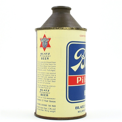 Blatz Pilsener Beer Cone Top 153-28 EXCELLENT