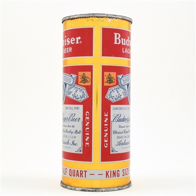 Budweiser 16 Ounce Flat Top SPLIT LABEL GOLD ST LOUIS 226-23 OUTSTANDING