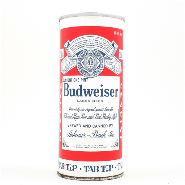 Budweiser Beer 16 Ounce Pull Tab ST LOUIS 6 CITIES 143-8 OUTSTANDING