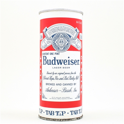 Budweiser Beer 16 Ounce Pull Tab ST LOUIS 6 CITIES 143-8 OUTSTANDING