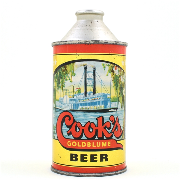 Cooks Goldblume Beer Cone Top NIEO 4 PERCENT NON-IRTP 158-6 CLEAN