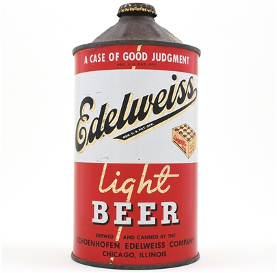 Edelweiss Beer Quart Cone Top IRTP 207-13 EXCELLENT