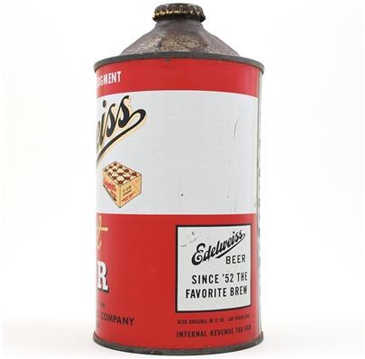 Edelweiss Beer Quart Cone Top IRTP 207-13 EXCELLENT