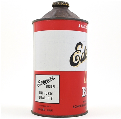 Edelweiss Beer Quart Cone Top IRTP 207-13 EXCELLENT