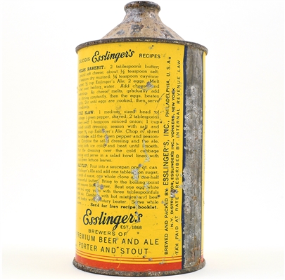 Esslingers Premium Ale Quart Cone Top 208-10