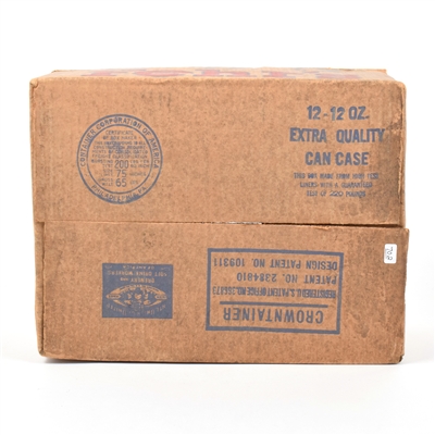 Fehrs XL Beer 12-Can Cardboard Crowntainer Carton and 2 Cans 193-25