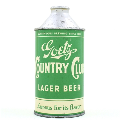 Goetz Country Club Beer Cone Top DNCMT 4 PERCENT 165-18 HIGH GRADE