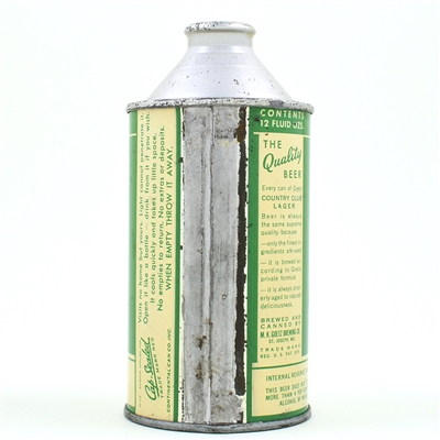 Goetz Country Club Beer Cone Top DNCMT 4 PERCENT 165-18 HIGH GRADE