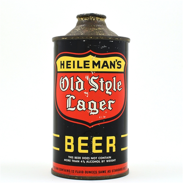 Heilemans Old Style Lager Beer Cone Top DNCMT 4 PERCENT 177-20