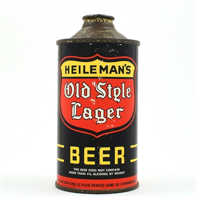 Heilemans Old Style Lager Beer Cone Top DNCMT 4 PERCENT 177-20
