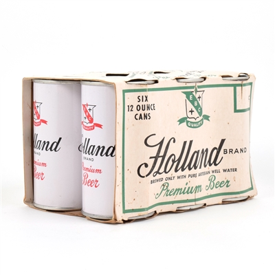 Holland Beer 1950s 6-Pack Carton and 6 Flat Tops 83-10