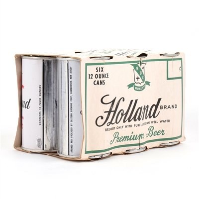 Holland Beer 1950s 6-Pack Carton and 6 Flat Tops 83-10