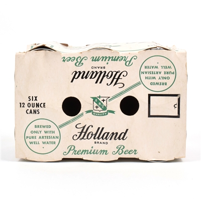 Holland Beer 1950s 6-Pack Carton and 6 Flat Tops 83-10
