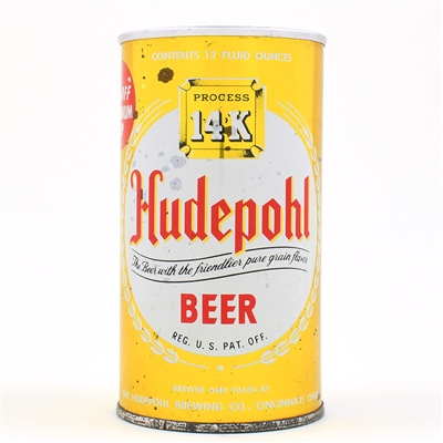 Hudepohl Beer Zip Top POP OFF TOP 77-35